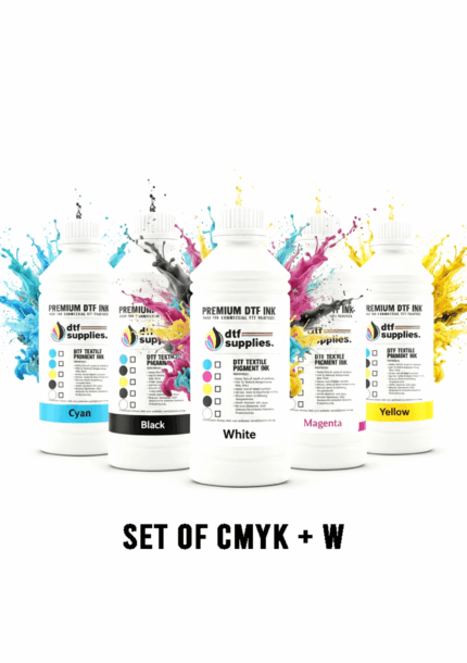 Inkbank premium DTF Full Set CMYK and White inks Vibrant