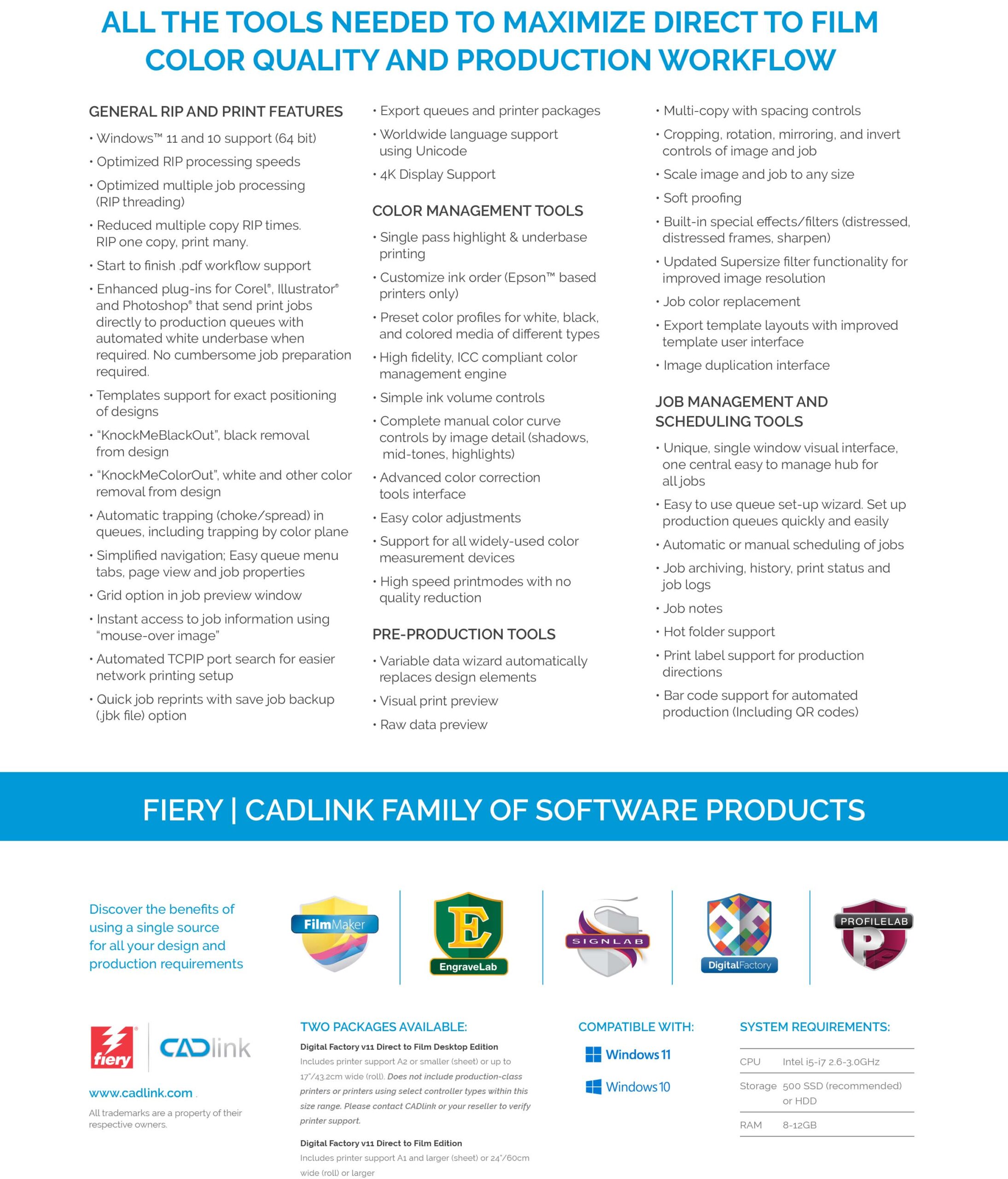 Digital Factory V11 Direct To Film DTF Edition (Cadlink) Commercial Licence Digital Factory V11 Direct To Film DTF Edition (Cadlink) Commercial Licence